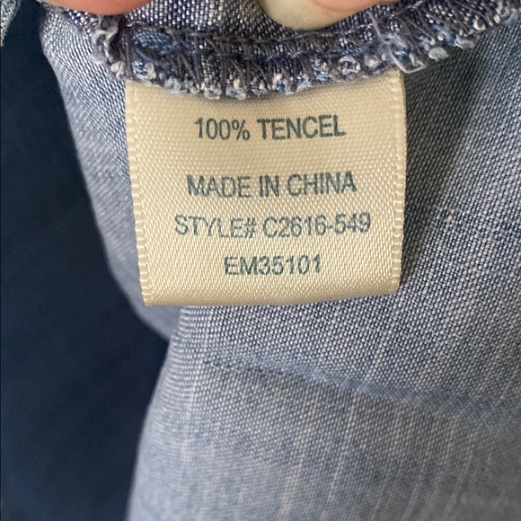 Chambray 1/2 Button-Up Shirt - Picture 3 of 4